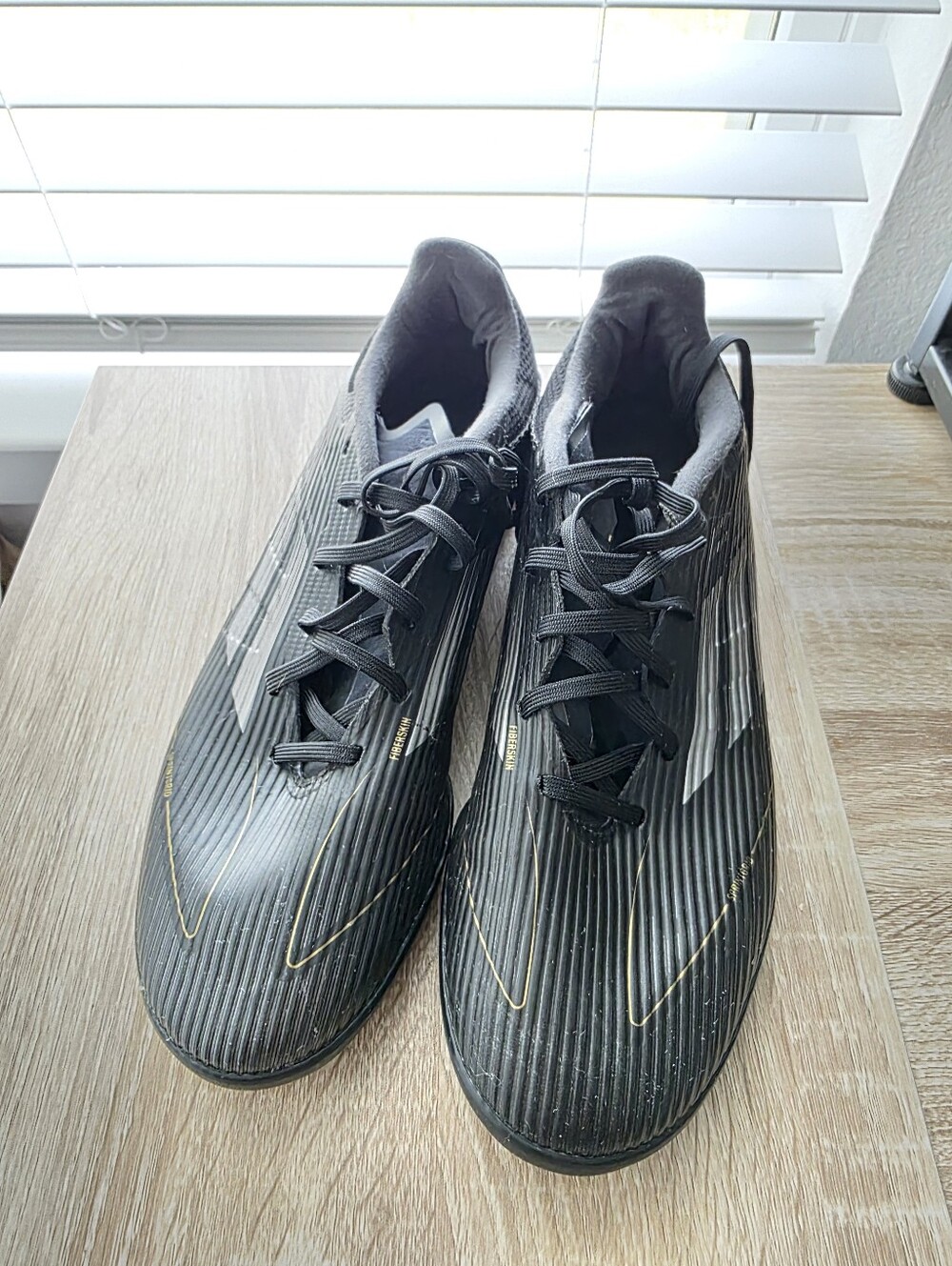 adidas F50 League Turf Soccer Shoes Cleats Boots Darkspan Pack Black Gold 9.5